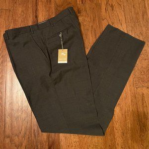 New Santorelli flat front pants Dark Grey/Light Blue Size 40 NWT